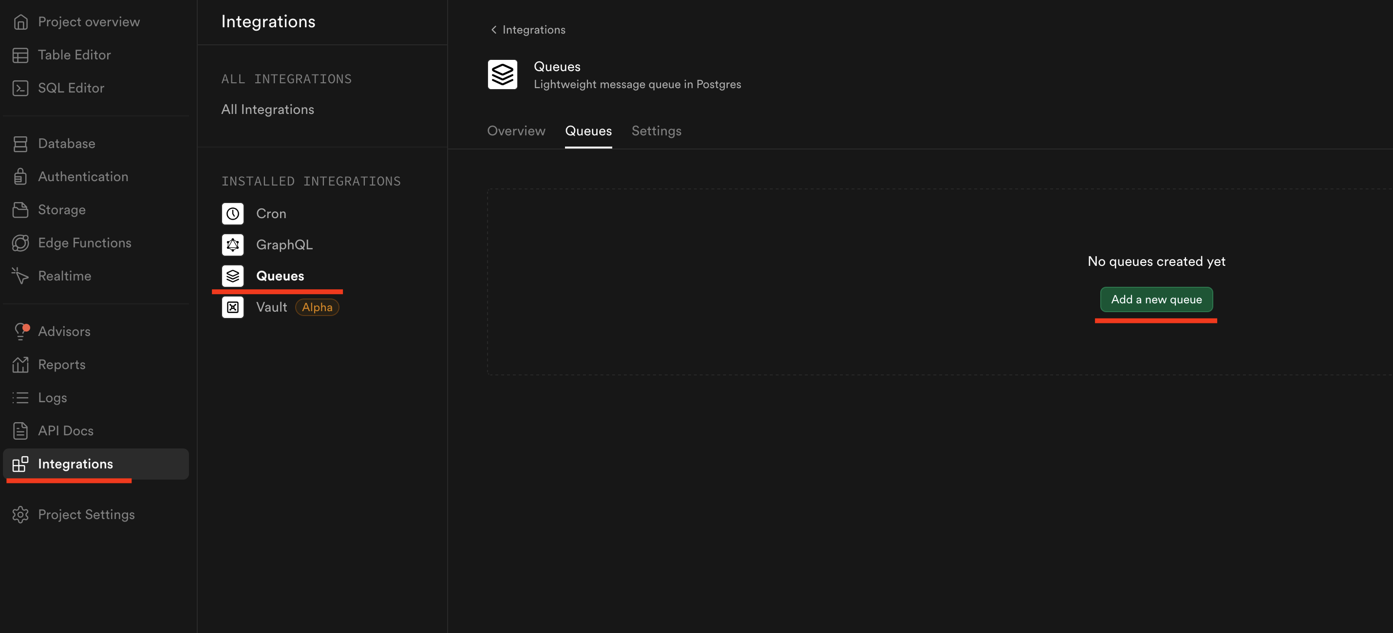 Create queue