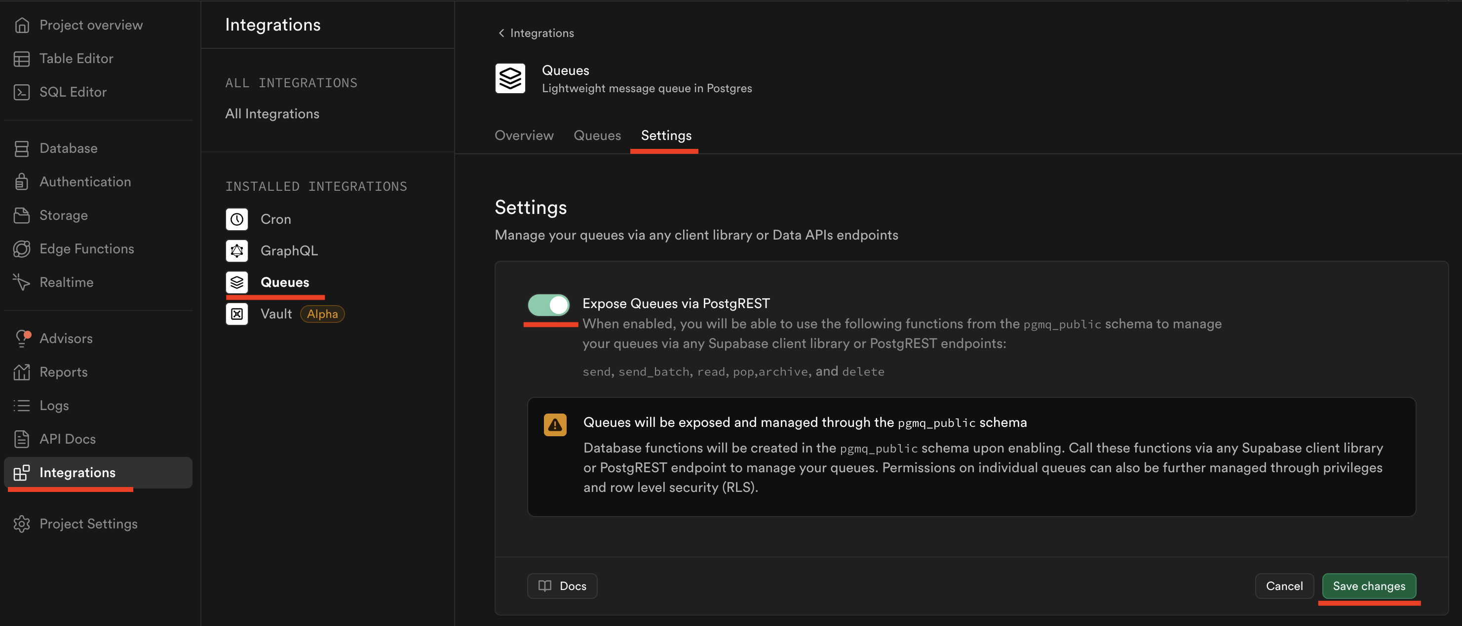 Make pgmq_public schema accessible